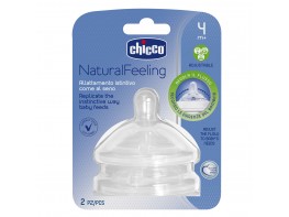 Imagen del producto Chicco Tetina natural feeling flujo regulable +4 meses 2uds