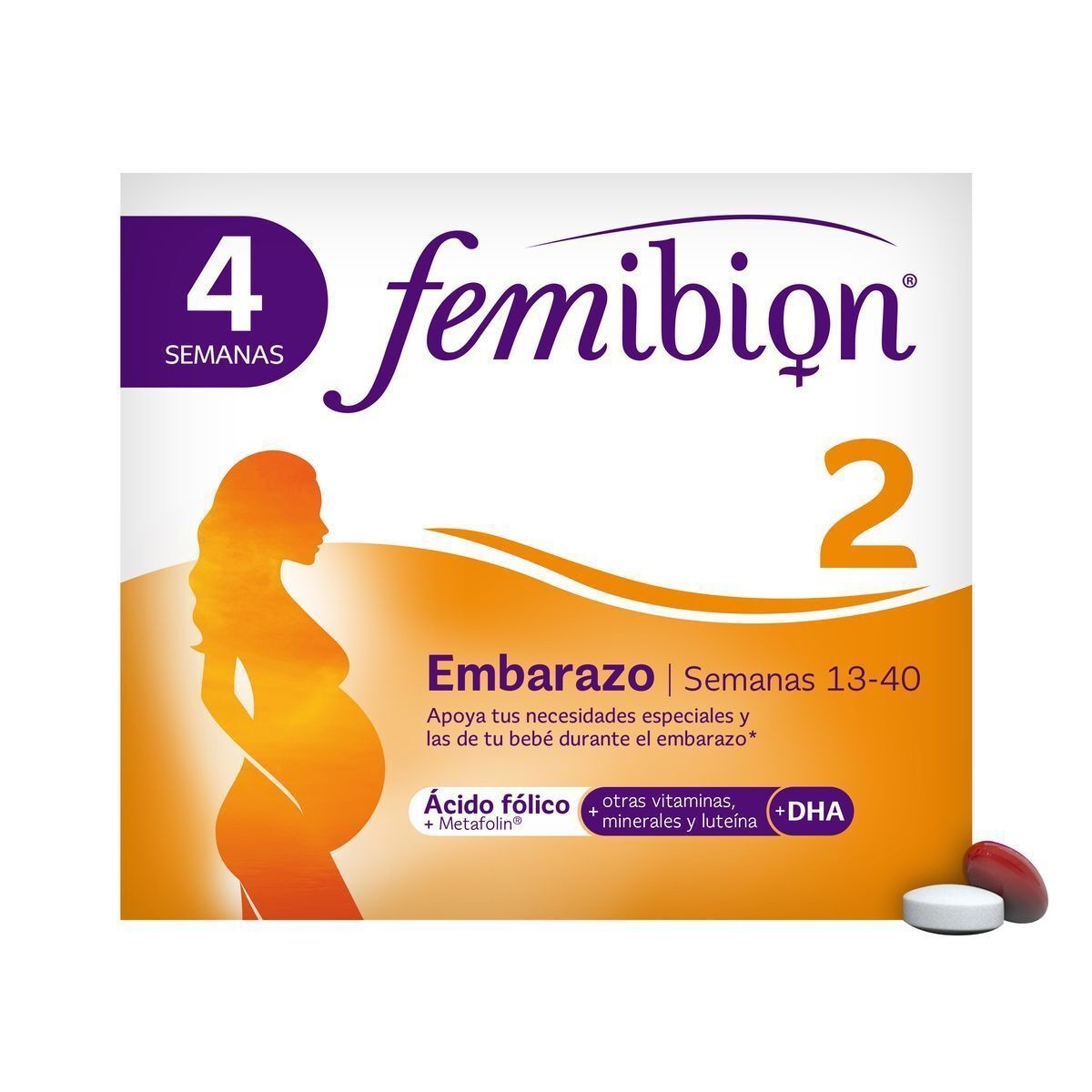 Femibion 2 multivitaminas mujer embarazo con ácido fólico 28caps + 
28comp
